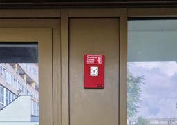 Gerda Firefighter Access Switch (GFS) providing secure emergency entry in a commercial building.